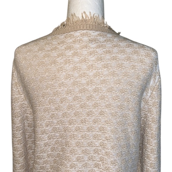 Burgess “The Jessica” Fringe Cashmere Cotton Bolero Cardigan Shrug in Sable - L - Picture 9 of 15